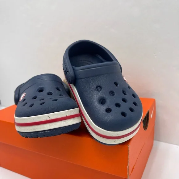 CROCS Kids Navy Blue Slippers - Picture 5 of 16